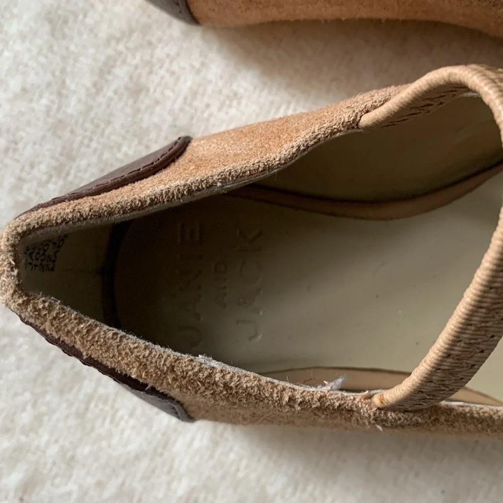 Janie and Jack SUEDE BRIDLE BIT BALLET FLAT‎ size 6 suede tan brown dressy